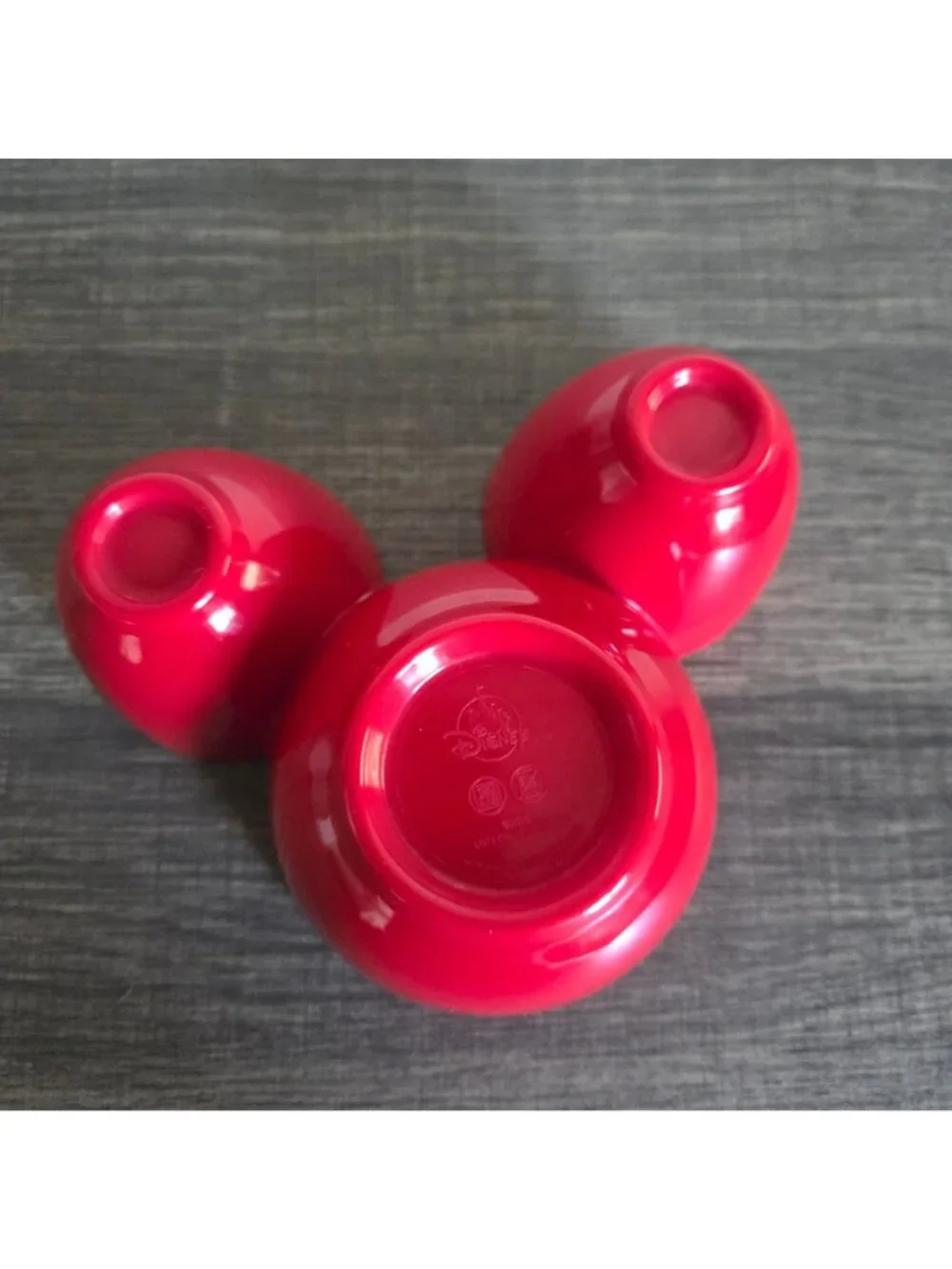 Disney Mickey Mouse Ears Icon Snack Dip Bowl Set of 3 Red/Black/White Plastic